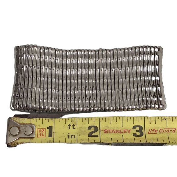 Silver Metal Column Stretch Bracelet - Picture 5 of 6